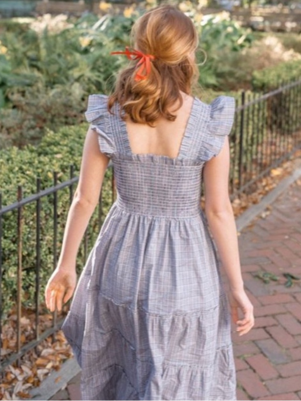 Hill House Home Ellie Nap Dress Tai Check Gray and Blue Plaid Size Large - Picture 3 of 15